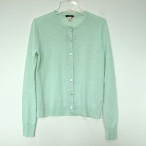 NEW J CREW Featherweight Cashmere Cardigan Sweater XS Heather Mint AD692